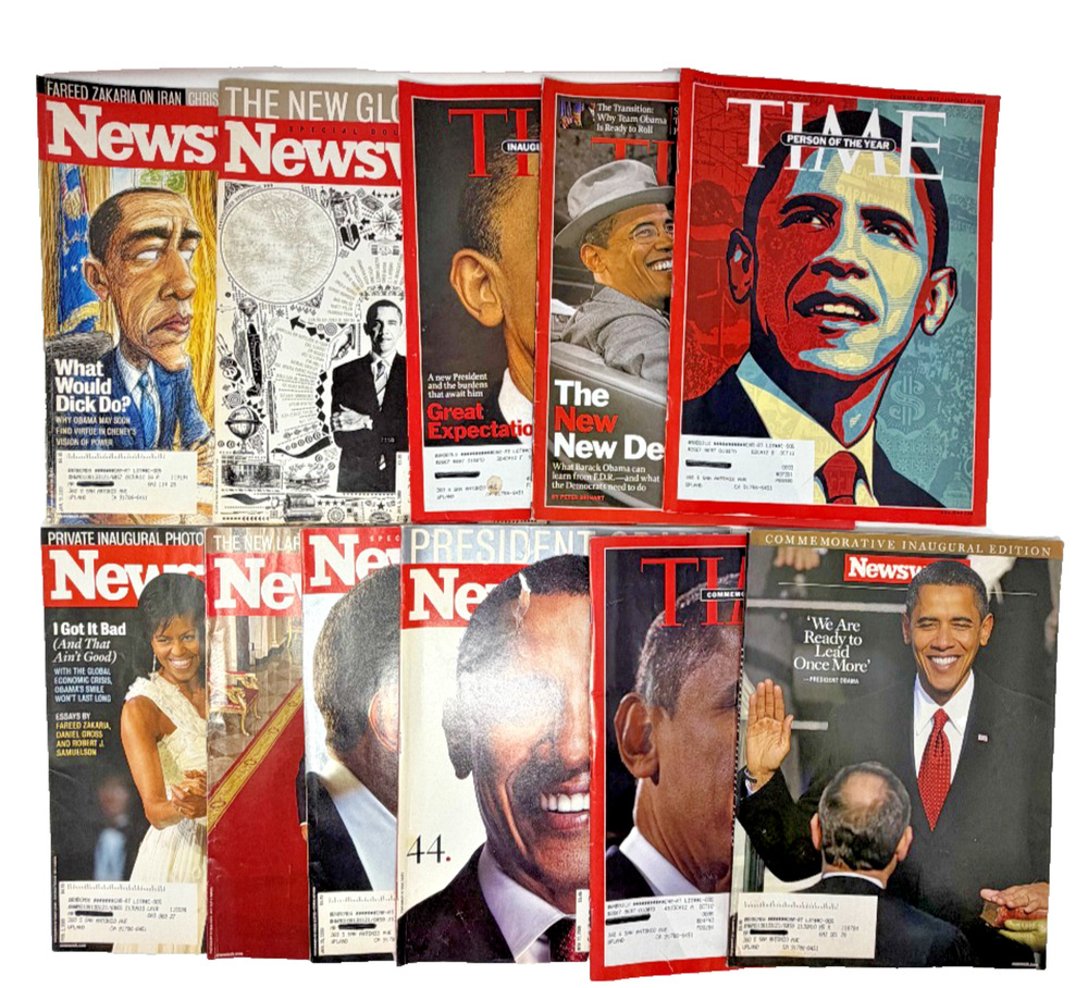 Lot of 11 Time Newsweek Barack Obama 2008 2009 Inaugural Magazines